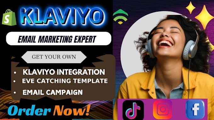 Gig Preview - Setup klaviyo email marketing, shopify sales, klaviyo email campaign flows sms