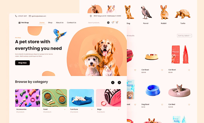 Gig Preview - Design pet shopify store shopify pet store shopify pet website shopify pet logo