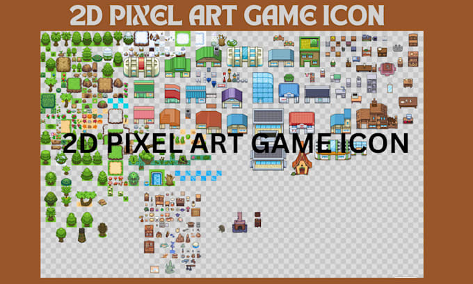 Gig Preview - Create unique pixel art, 8 36 bit icon, pixel art game icon, sprite icon