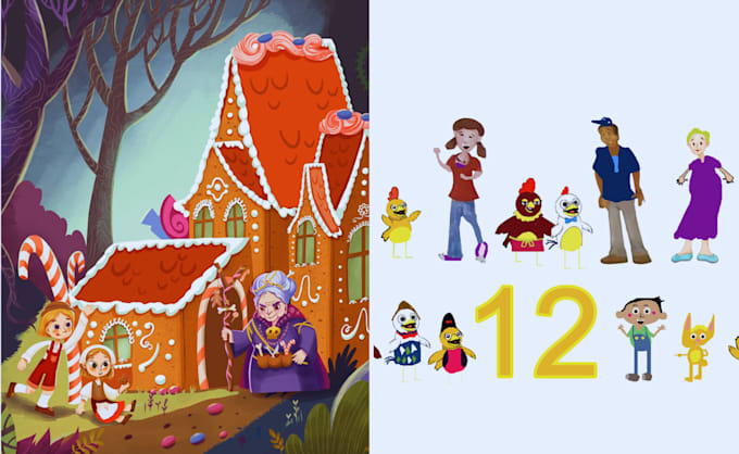 Gig Preview - Design children story book illustration children story children christmas art