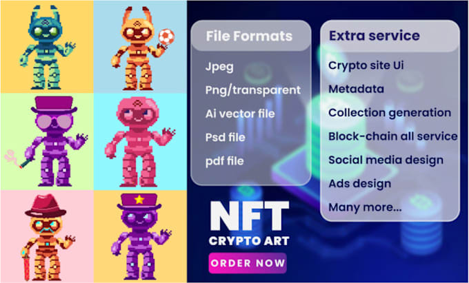 Gig Preview - Create pixel art nft pixel art 10k crypto punks collection