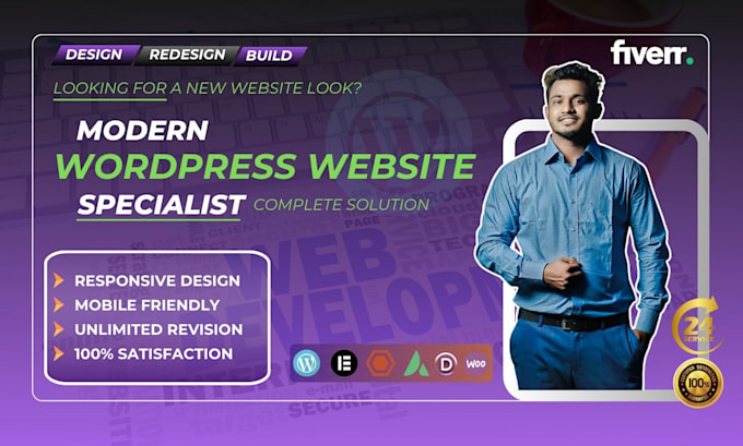 Gig Preview - Customize, update, edit, copy and develop a modern responsive wordpress website