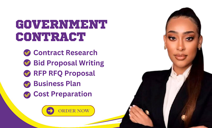 Gig Preview - Write rfp, rfq proposal, do government contract research, winning bid proposal