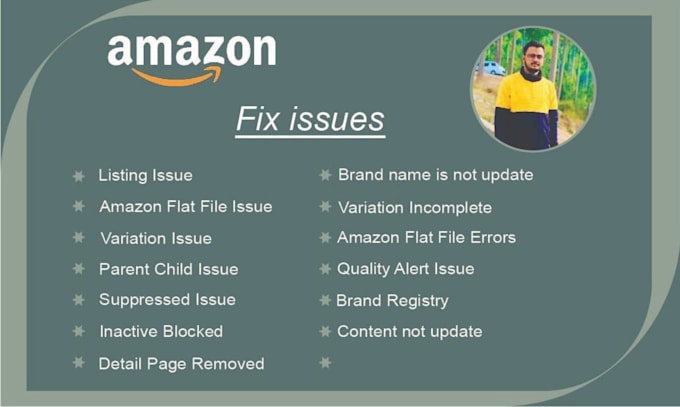 Gig Preview - Resolve amazon listing issues, error codes, account health problems