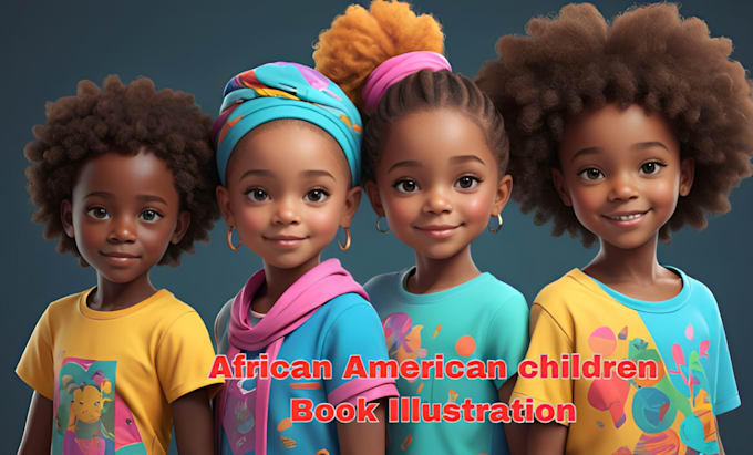 Gig Preview - Do african american children book illustration, coloring book, comics for kdp