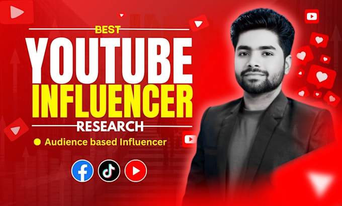 Gig Preview - Do youtube influencer research for influencer marketing, and make list