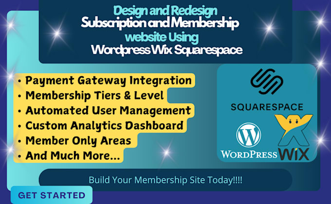 Bestseller - build a subscription membership site with wix, wordpress, or squarespace