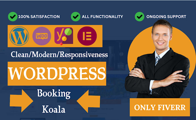 Bestseller - do clean modern responsive wordpress website, booking koala website, fix errors