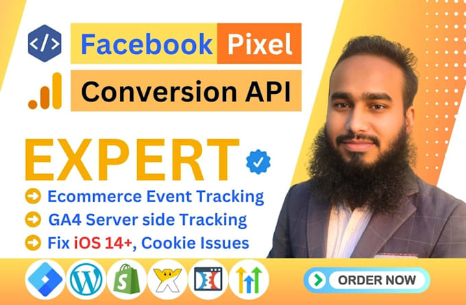 Gig Preview - Setup meta pixel facebook conversion API, ga4 ecommerce server side tracking GTM