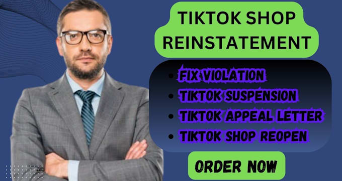 Gig Preview - Tiktok account reactivation  tiktok shop appeal letter for tiktok account reopen