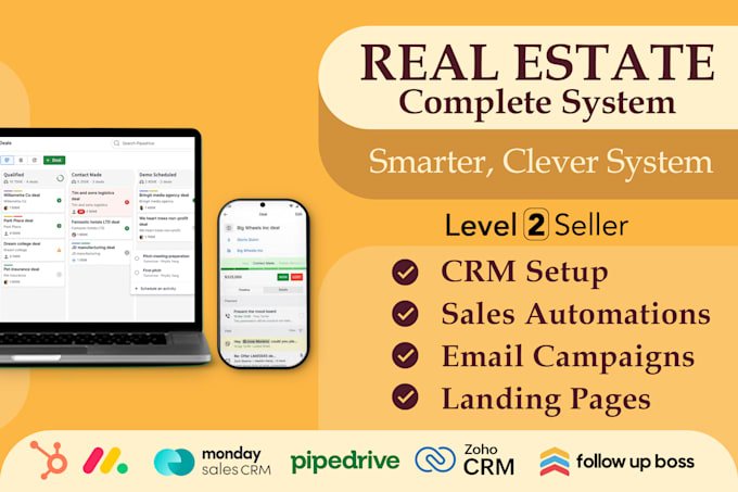 Gig Preview - Build complete real estate system with CRM, automation, integration,landing page