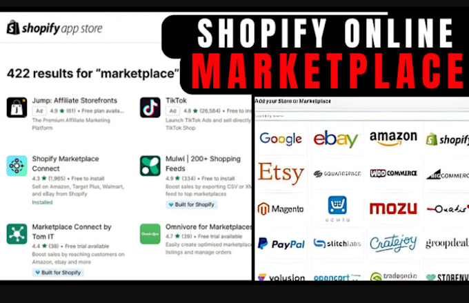 Gig Preview - Setup shopify marketplace, amazon, ebay, etsy, walmart shopify product listing