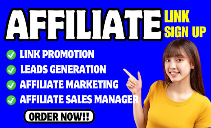 Gig Preview - Do affiliate link sign up referral click bank promotion link promotion sign up