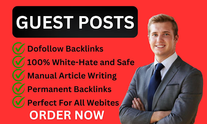 Gig Preview - Publish article on high da blog authority backlinks premium guest post service