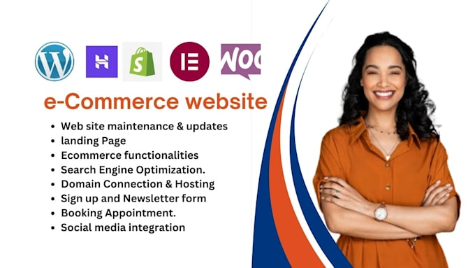 Gig Preview - Design wordpress ecommerce website on bluehost godaddy siteground hostinger wix