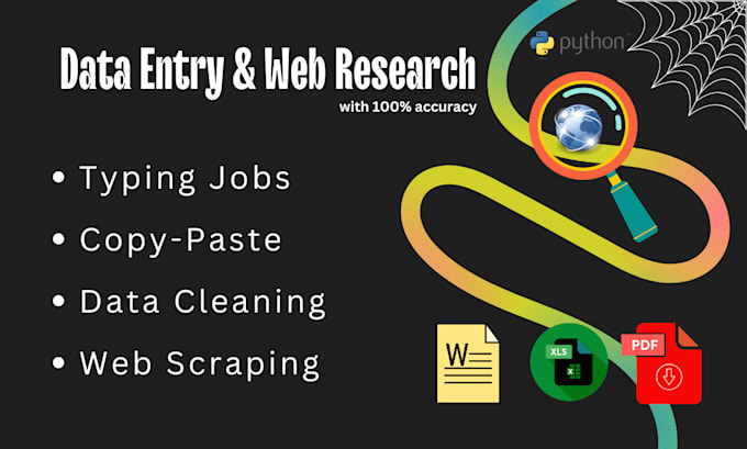 Gig Preview - Do professional web research, data entry and copy paste jobs accurately