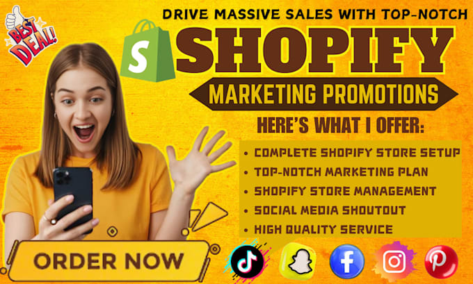 Gig Preview - Boost shopify sales dropshipping ecommerce marketing shopify store promotion