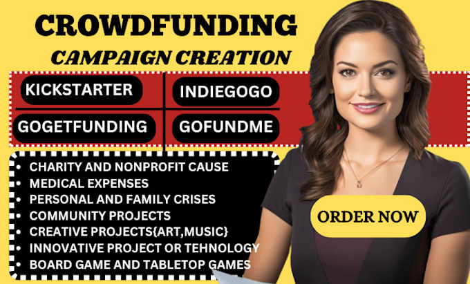 Gig Preview - Do crowdfunding campaign creation gofundme campaign promotion kickstarter