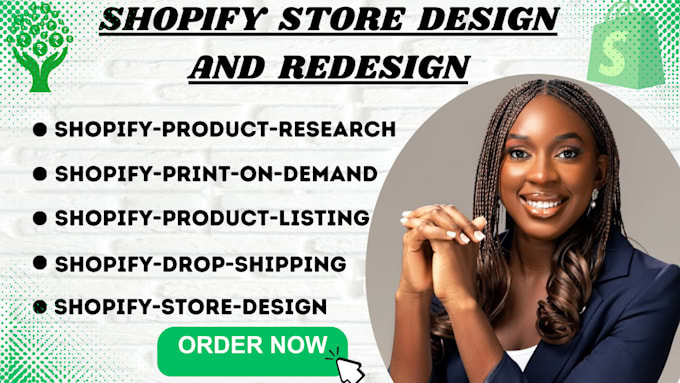 Gig Preview - Design shopify store, shopify dropshipping website, shopify print on demand