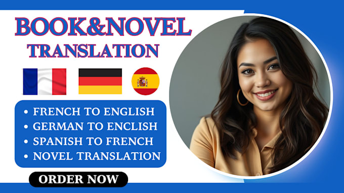 Gig Preview - Translate french to english german to english novel translation