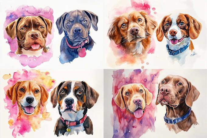 Gig Preview - Do watercolor pet portrait, custom pet portrait, pet portrait