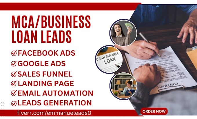 Gig Preview - Generate mca leads business loan leads mca google ads mca landing page mca