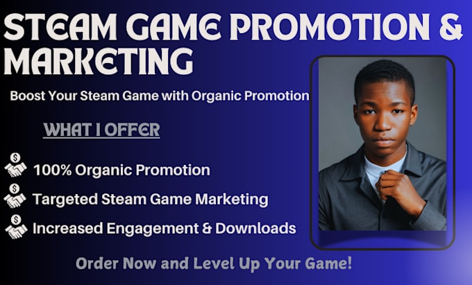 Gig Preview - Do organic steam game promotion game promotion steam game marketing steam game