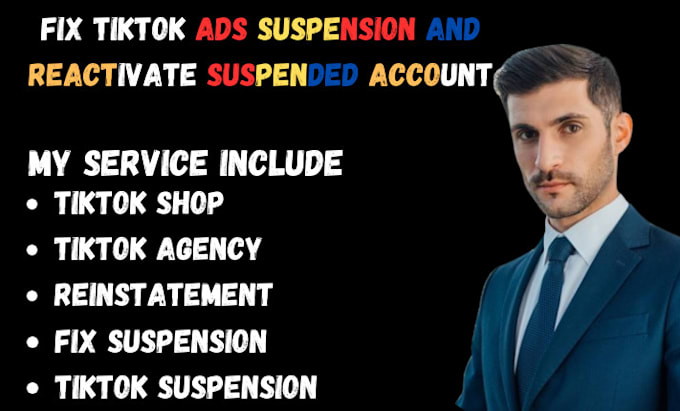 Gig Preview - Fix tiktok ads suspension and reactivate suspended account