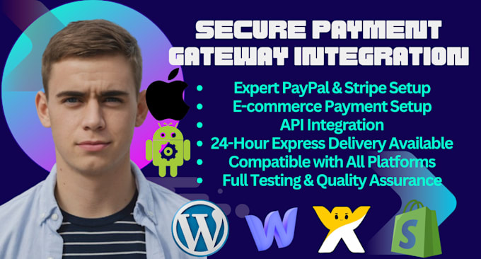 Gig Preview - Payment gateway integration on wordpress woocommerce wix shopify paypal stripe