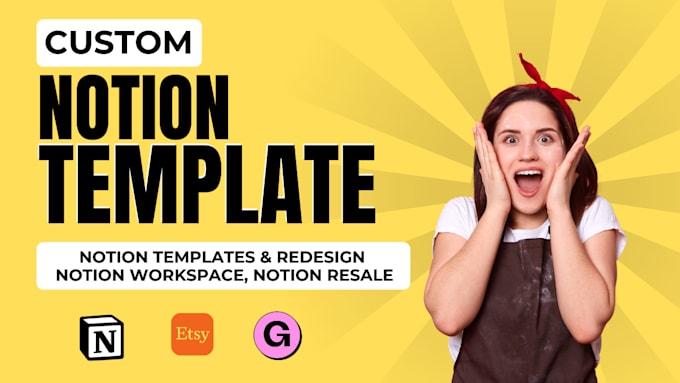 Gig Preview - Design custom notion template as your notion virtual assistant and notion expert