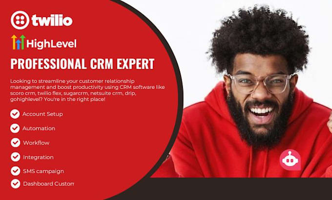 Gig Preview - Setup twilio flex scoro crm netsuite crm sugarcrm drip gohighlevel automations