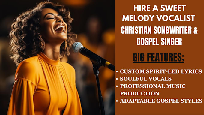 Gig Preview - Be your female christian songwriter gospel singer vocalist music producer