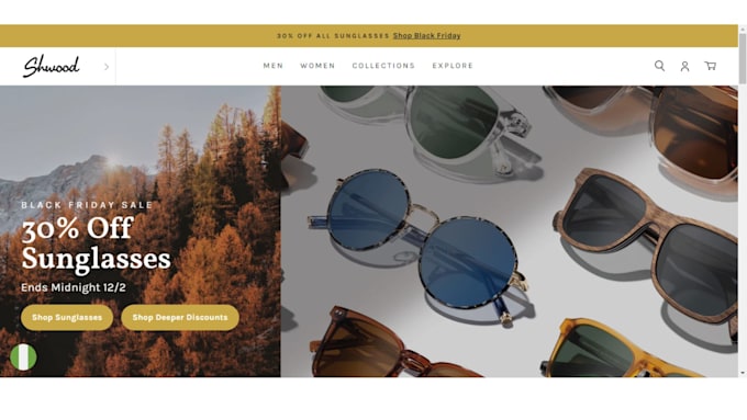 Gig Preview - Design profitable sunglasses eyewear dropshipping shopify website shopify store