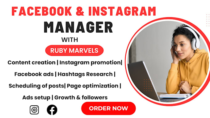 Gig Preview - Be your facebook social media marketing manager instagram and content creator