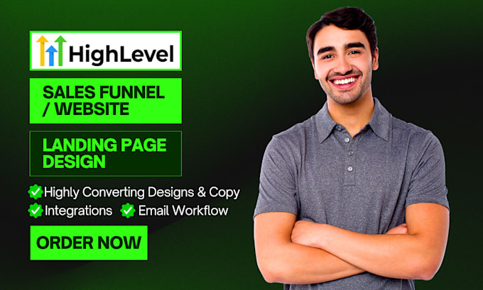 Bestseller - build gohighlevel sales funnel, go high level landing page and ghl website