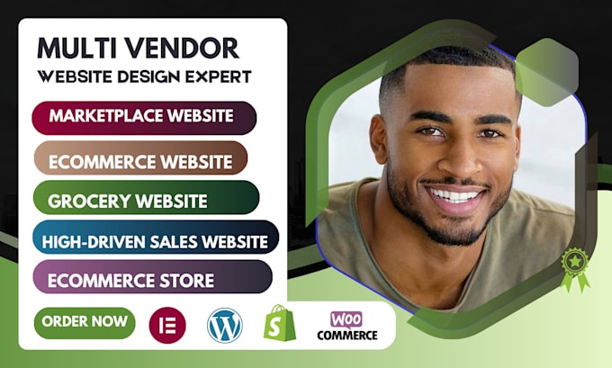 Gig Preview - Be your marketplace website redesign expert multi vendor website grocery website