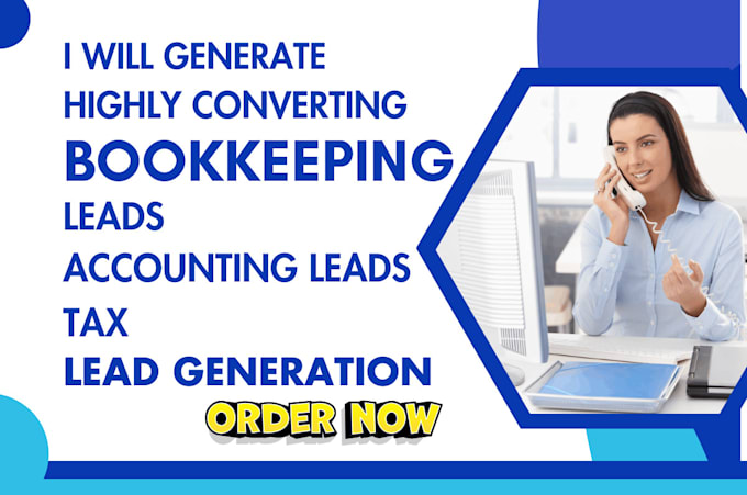 Gig Preview - Generate accounting leads bookkeeping, tax leads landing page facebook ads