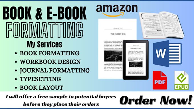 Gig Preview - Do book formatting typesetting work book design  journal formatting book layout