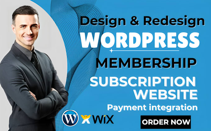 Gig Preview - Set up custom wordpress paid membership website subscription website wix develop