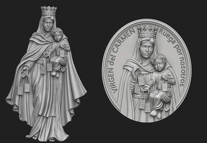 Gig Preview - Do 3d printable cnc medallion 3d coin engraving 3d stl relief design wood carve