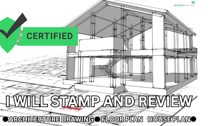 Gig Preview - Do architecture and mep drawing with stamp for permit floor plan site plan stamp