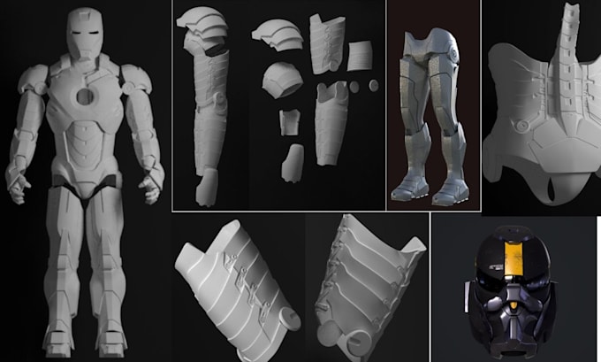 Gig Preview - Sculpt quality 3d wearable mask 3d helmet full cosplay suit pepakura props armor