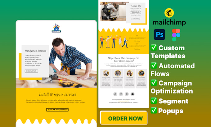 Gig Preview - Design eye catching custom mailchimp email template newsletter