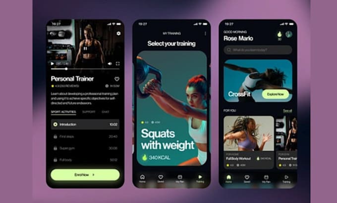 Gig Preview - Build fitness trainer app, workout app, yoga, gym app, UI UX for android and IOS