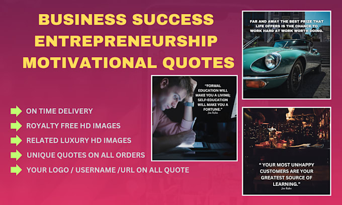 Gig Preview - Design unique business success and entrepreneurship motivational quotes