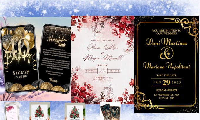 Gig Preview - Do digital card printable invitation card affirmation card,hyperlink planner2025