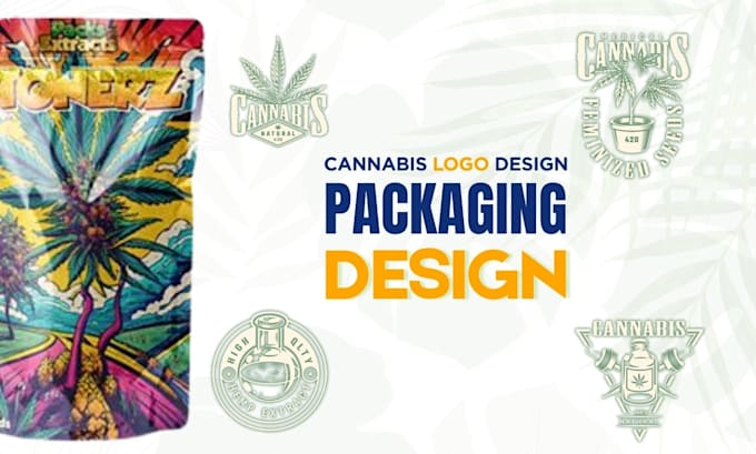 Gig Preview - Design cannabis logo, cannabis packaging, weed pouch and weed packaging