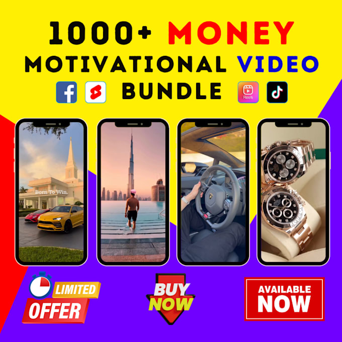 Gig Preview - Provide 1,000 money motivational reels for instagram, tiktok, and youtube shorts