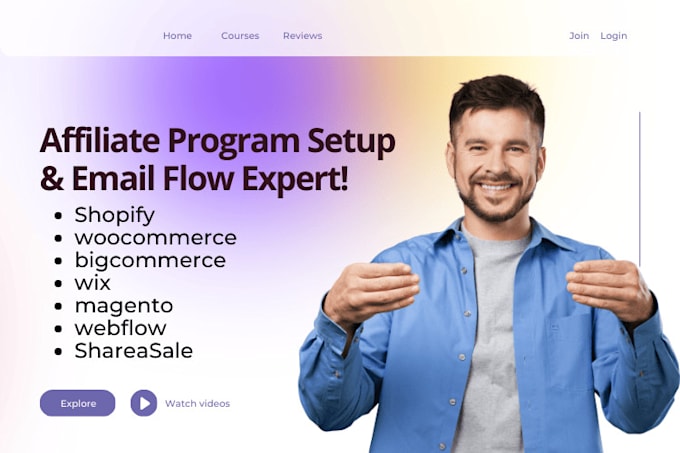 Gig Preview - Setup affiliate program affiliate program setup, clickfunnel, kajabi, shopify