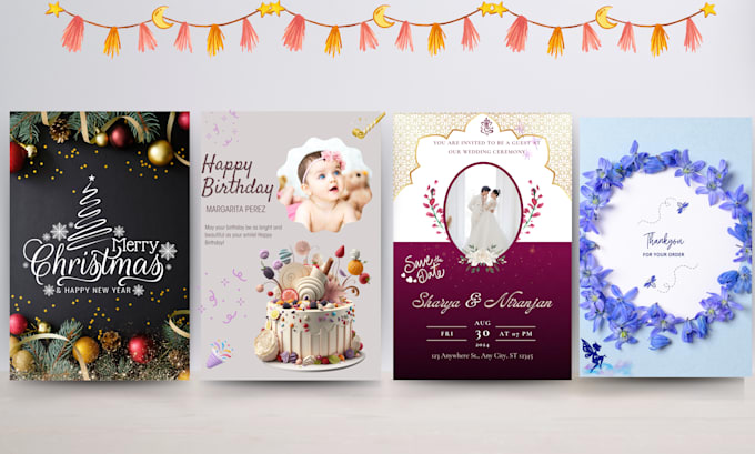 Bestseller - design birthday, wedding, cards party invitations greeting